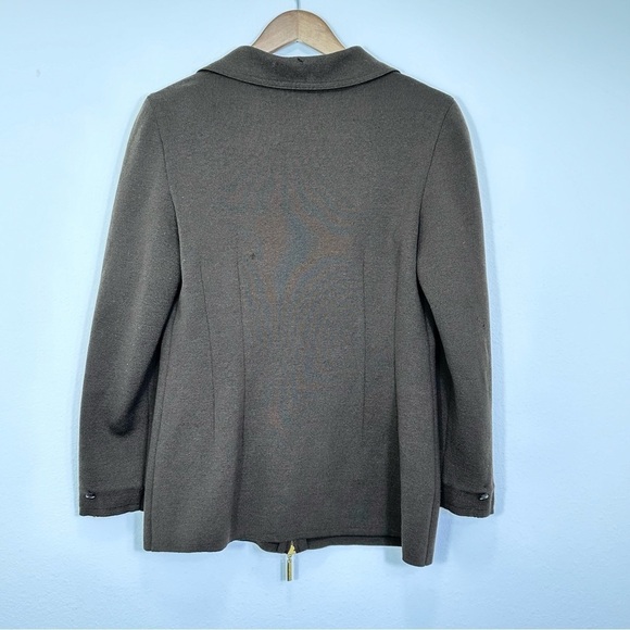 Escada Chocolate Brown Wool Cashmere Zippered Jacket Women's German Size 36 US S - Picture 7 of 9